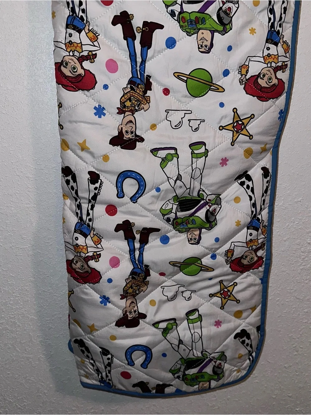Toy Story Twin Quilted Blanket for Kids Woody Jessie Buzz Alien Bullseye *Flaw